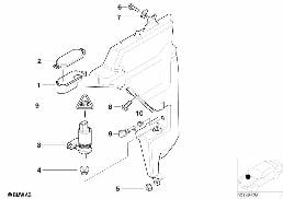 Zbiornik spryskiwaczy szyby czołowej diagram for BMW MINI R50 Cooper