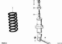 COIL SPRING/GUIDE SUPPORT/ATTACH.PARTS diagram for BMW 5 Series E12 530i