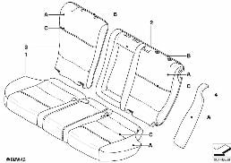 Foderina pelle Individual sedile post. diagram for BMW X5 E53 4.8is