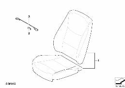 Läderkomplettering basstol fram diagram for BMW 3 Series E90 325xi