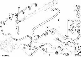 FUEL LINES diagram for BMW X3 E83 LCI 3.0d