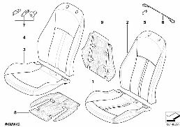 SEAT FRONT, UPHOLSTERY & COVER BASE SEAT diagram for BMW Z4 E85 2.0i