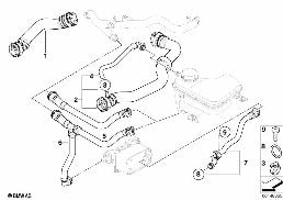COOLING SYSTEM WATER HOSES diagram for BMW X3 E83 3.0d