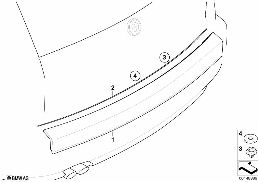 Zewn. osłony/kratka ozdobna/uszczelka diagram for BMW X3 E83 LCI 2.0d