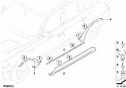 Osłona progów / nadkola M diagram for BMW X3 E83 LCI 2.0d