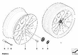 BMW LA WHEEL, STAR SPOKE 200 diagram for BMW Z4 E85 2.5si