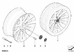 BMW LA WHEEL TURBINE STYLING 201 diagram for BMW Z4 E85 2.5si