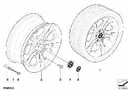 BMW LA WHEEL, ELLIPSOID STYLING 202 diagram for BMW Z4 E85 2.5si