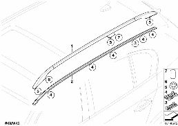 ROOF MOULDING/ROOF RAIL diagram for BMW 5 Series E61 LCI 525d