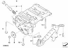 Oliepomp en balansas eenheid diagram for BMW X3 E83 2.0i