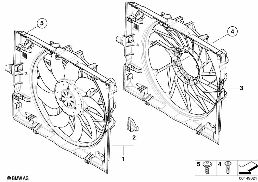 FAN SHROUD/FAN diagram for BMW 5 Series E61 550i