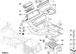 MOUNTING PARTS, CENTER CONSOLE diagram for BMW X5 E53 4.4i
