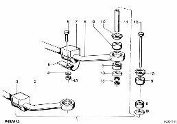 STABILIZER, REAR diagram for BMW 5 Series E12 520