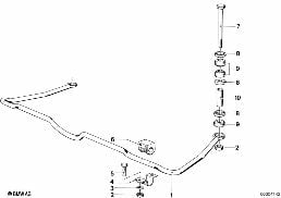 STABILIZER, REAR diagram for BMW 5 Series E12 530i