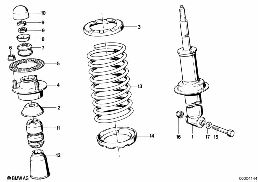 SINGLE COMPONENTS FOR REAR SPRING STRUT diagram for BMW 7 Series E23 735i