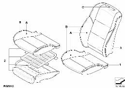 Individual επένδυση σπορ κάθισμα μπροστά diagram for BMW 5 Series E60 LCI 528xi