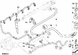 FUEL LINES diagram for BMW 3 Series E91 330d