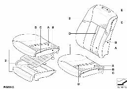 Ind. obicie fotela komf. skórą klimat. diagram for BMW 7 Series E65 745i