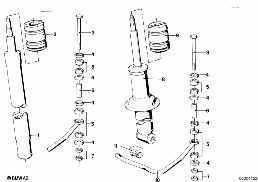 Suspension ressorts type Sport diagram for BMW 6 Series E24 633CSi