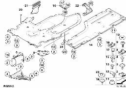 Blindage compart.mot./carénage soubass. diagram for BMW 6 Series E64 650i