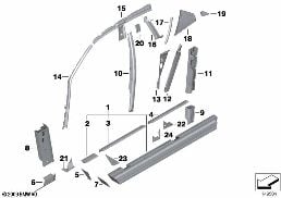Boční výztuha jednotlivé díly diagram for BMW Rolls-Royce Phantom RR1 Phantom