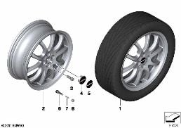 Obr. JCW st. le. Double-Spoke R105 diagram for BMW MINI R50 Cooper
