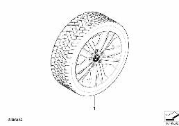 Roue hiver complète rayon en V 141 - 17