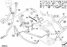 HYDRO STEERING-OIL PIPES diagram for BMW 6 Series E63 645Ci