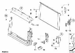 MOUNTING PARTS F RADIATOR diagram for BMW 5 Series E60 525i
