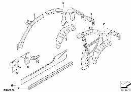 SINGLE COMPONENTS FOR BODY-SIDE FRAME diagram for BMW 3 Series E92 325xi