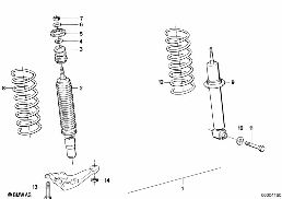 Suspension Sport M technic diagram for BMW 5 Series E28 520i