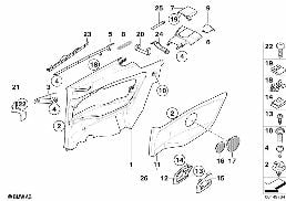 Boční výplň zadní diagram for BMW 3 Series E36 320i