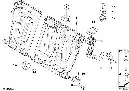 SEAT, REAR, SEAT FRAME, BASE SEAT diagram for BMW 1 Series E81 116d