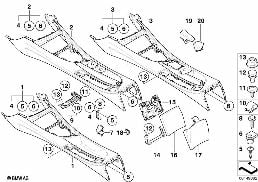 Mittelkonsole diagram for BMW 1 Series E87 120d