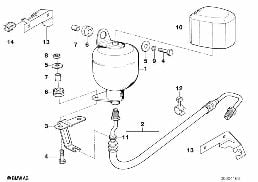Niveauregulierung/Druckspeicher diagram for BMW 7 Series E32 750iL