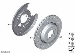 REAR WHEEL BRAKE DISC, PERFORATED