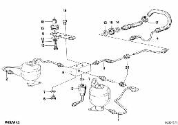 LEVELLING DEVICE/TUBING/ATTACHING PARTS diagram for BMW 7 Series E23 730