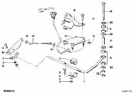 REAR LEVELLING DEVICE STABILIZER BAR diagram for BMW 7 Series E23 730