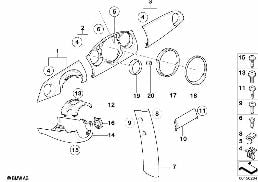 安裝件 儀表板 diagram for BMW MINI Cabrio R52 Cooper