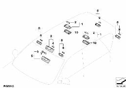 OVERHEAD INTERIOR LIGHT diagram for BMW X3 E83 3.0d
