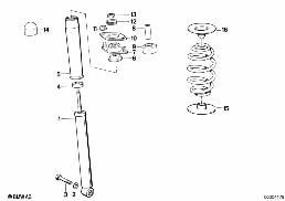 SINGLE COMPONENTS FOR REAR SPRING STRUT diagram for BMW 3 Series E30 325i