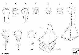 GEARSHIFT KNOBS/COVERINGS/PLAQUES diagram for BMW 3 Series E36 320i