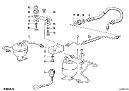 LEVELLING DEVICE/TUBING REAR diagram for BMW 7 Series E32 730i