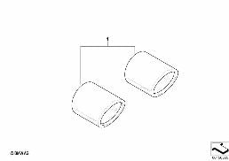 테일 파이프 트림, 크롬 diagram for BMW MINI Cabrio R52 Cooper S