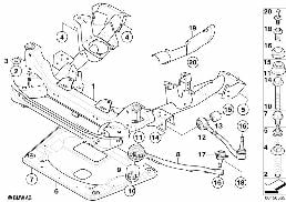 Wsp. przedn. osi, wah. poprz./krzyżulec diagram for BMW X3 E83 LCI 3.0d