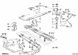 LEVELLING DEVICE/TUBING/ATTACHING PARTS diagram for BMW 7 Series E32 730i