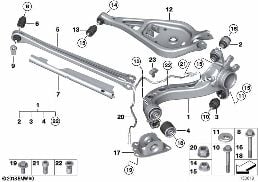 REAR AXLE SUPPORT/WHEEL SUSPENSION diagram for BMW Z4 E86 M3.2