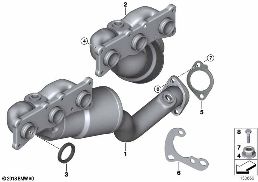 EXHAUST MANIFOLD WITH CATALYST diagram for BMW Z4 E89 23i