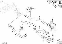 WATER VALVE/WATER HOSE IHKA BASIS diagram for BMW 5 Series E60 520d
