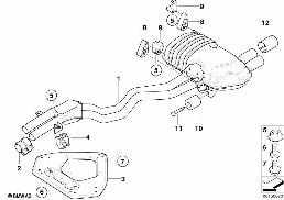 EXHAUST SYSTEM, REAR diagram for BMW Z4 E85 3.0si
